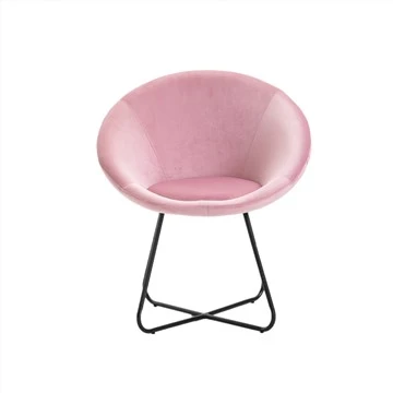 Židle pro volný čas ze sametové tkaniny Egg Chair Židle s kovovým rámem